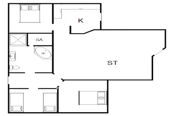 Foto van Sereen toevluchtsoord in Henne By-By Traum - Vakantiehuis in Henne - FloorPlan