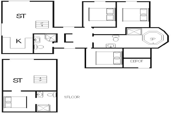 Foto van Luxe Panoramische Cottage in Rindby-By Traum - Vakantiehuis in Fanø - FloorPlan