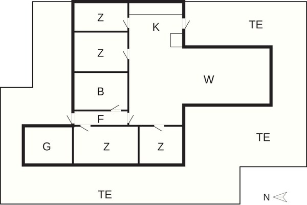 Foto van Rustig huisje voor 6 personen in Knebel - Vakantiehuis in Knebel - FloorPlan
