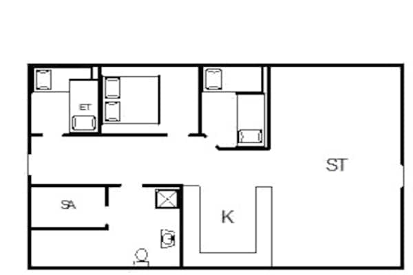 Foto van 6 persoons vakantie huis in Nørre Nebel - Vakantiehuis in Nørre Nebel - FloorPlan