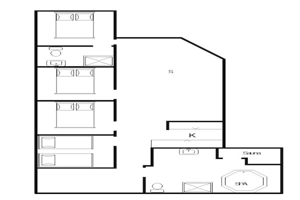 Foto van 8 persoons vakantie huis in Oksbøl - Vakantiehuis in Oksbøl - FloorPlan
