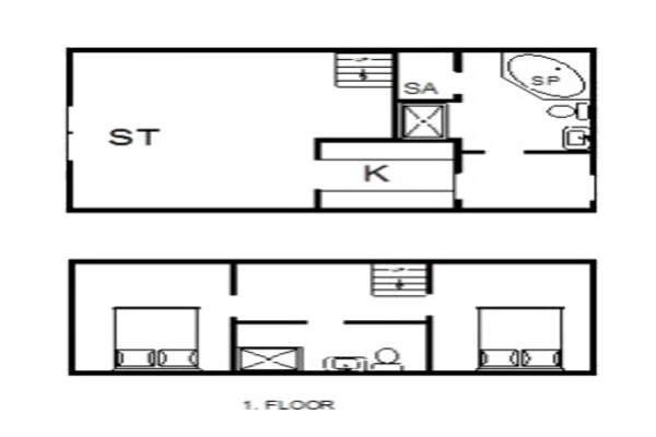 Foto van 6 persoons vakantie huis in Blåvand - Vakantiehuis in Blåvand - FloorPlan