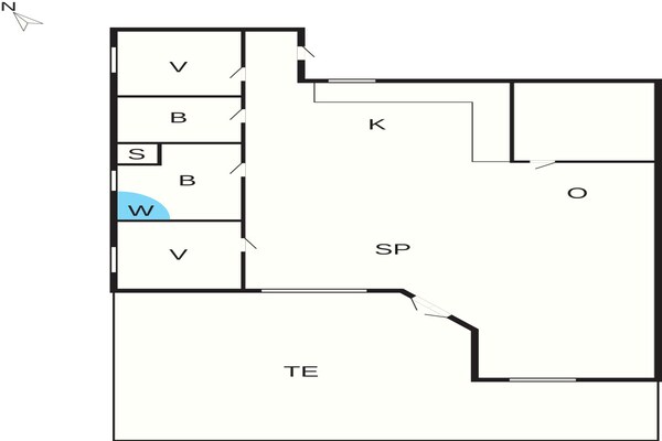 Foto van Villa met 2 slaapkamers en privésauna - Vakantiehuis in Væggerløse - FloorPlan