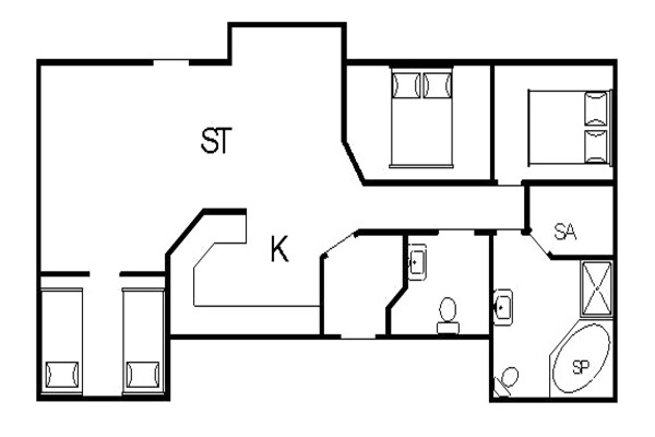 Foto van 6 persoons vakantie huis in Tarm - Vakantiehuis in Tarm - FloorPlan