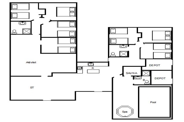 Foto van 18 persoons vakantie huis in Nørre Nebel - Vakantiehuis in Nørre Nebel - FloorPlan