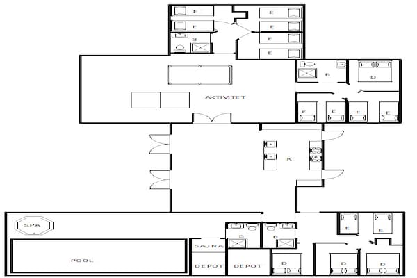 Foto van 26 persoons vakantie huis in Nørre Nebel - Vakantiehuis in Nørre Nebel - FloorPlan