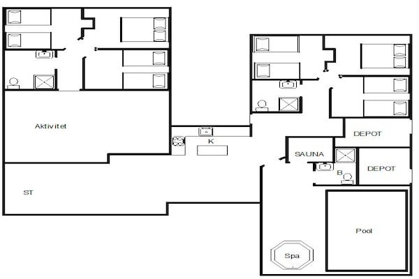 Foto van 16 persoons vakantie huis in Nørre Nebel - Vakantiehuis in Nørre Nebel - FloorPlan
