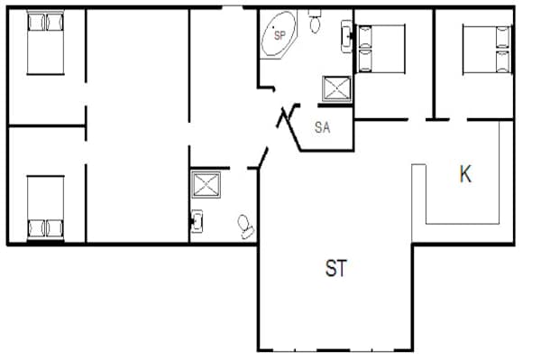 Foto van Ruim vakantiehuis in Fanø met sauna - Vakantiehuis in Fanø - FloorPlan