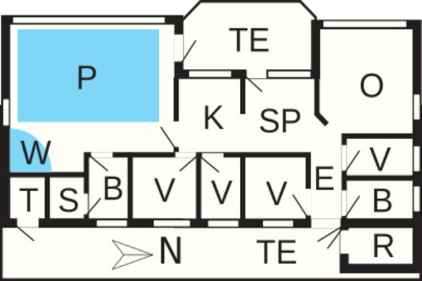 Foto van Luxe poolhouse in Lonstrup - Vakantiehuis in Hjørring - FloorPlan