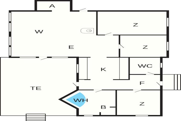 Foto van Idyllisch huisje in Allinge - Vakantiehuis in Allinge - FloorPlan