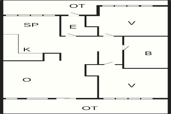 Foto van 6 persoons vakantie huis op een vakantie park in Sæby - FloorPlan