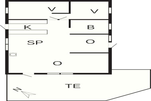 Foto van Gezellig huisje met open haard - Vakantiehuis in Væggerløse - FloorPlan