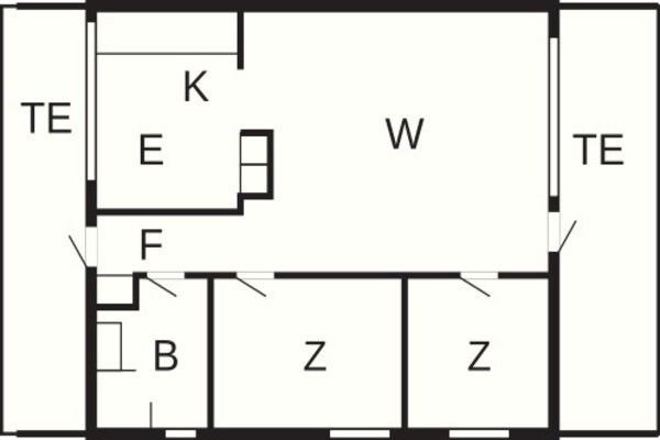 Foto van 6 persoons vakantie huis op een vakantie park in Hanstholm - FloorPlan
