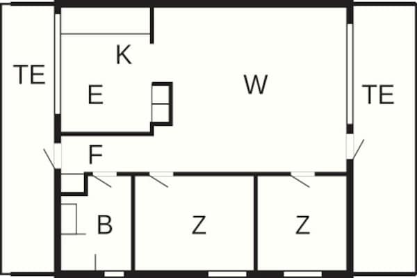 Foto van 6 persoons vakantie huis op een vakantie park in Hanstholm - FloorPlan