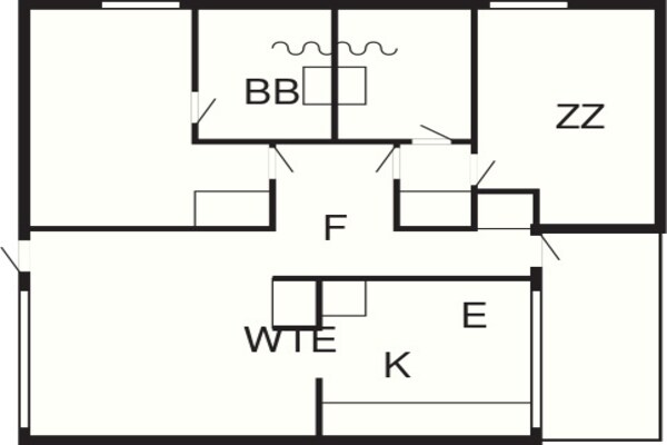 Foto van 6 persoons vakantie huis op een vakantie park in Hanstholm - FloorPlan