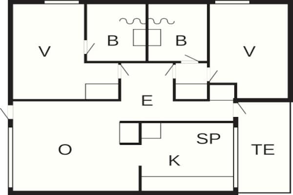 Foto van 6 persoons vakantie huis op een vakantie park in Hanstholm - FloorPlan