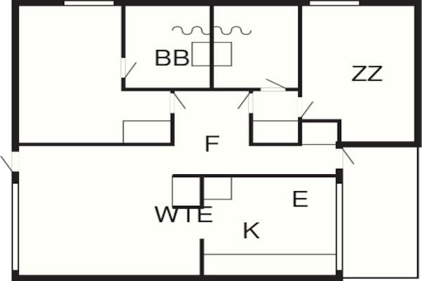 Foto van 6 persoons vakantie huis op een vakantie park in Hanstholm - FloorPlan