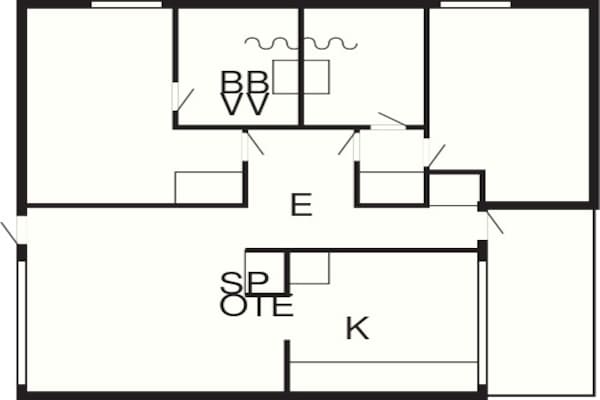 Foto van 6 persoons vakantie huis op een vakantie park in Hanstholm - FloorPlan