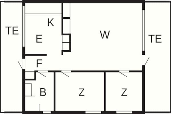 Foto van 6 persoons vakantie huis op een vakantie park in Hanstholm - FloorPlan