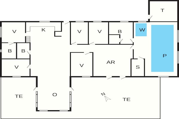 Foto van Luxe vakantieverblijf met zwembad - Vakantiehuis in Væggerløse - FloorPlan