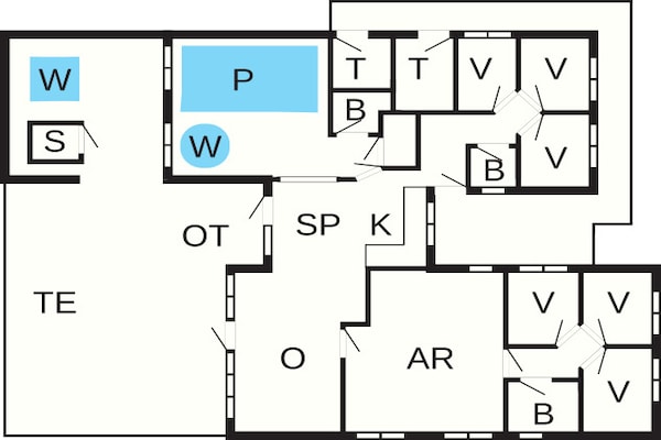 Foto van Luxe retraite met zwembad - Vakantiehuis in Jægerspris - FloorPlan