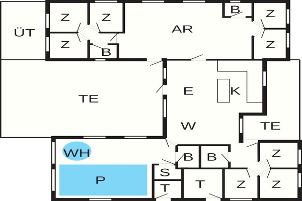 Foto van Luxe strandhuis voor 20 personen - Vakantiehuis in Sydals - FloorPlan