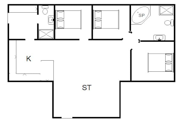 Foto van Modern toevluchtsoord in Skaven - Vakantiehuis in Tarm - FloorPlan