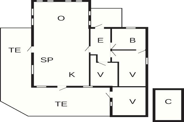 Foto van Modern vakantiehuisje vlakbij het strand - Vakantiehuis in Nexø - FloorPlan