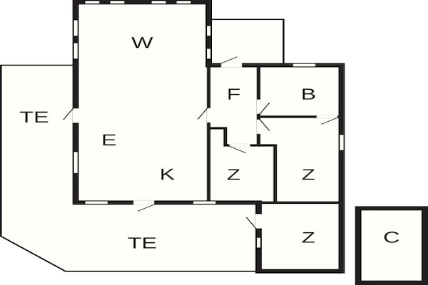 Foto van Modern vakantiehuisje vlakbij het strand - Vakantiehuis in Nexø - FloorPlan