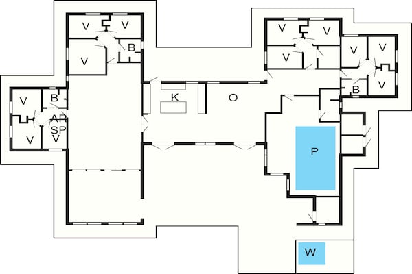Foto van Luxe strandretraite in Væggerløse - Vakantiehuis in Væggerløse - FloorPlan