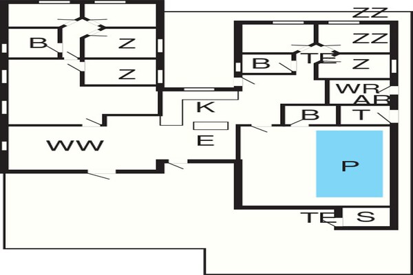 Foto van Luxe vakantieverblijf met zwembad - Vakantiehuis in Rømø - FloorPlan