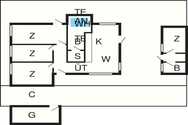 Foto van Zonnig vakantiehuisje met spafaciliteiten - Vakantiehuis in Gedser - FloorPlan