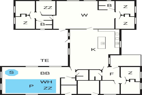 Foto van Luxe verblijf van Houstrup - Vakantiehuis in Nørre Nebel - FloorPlan