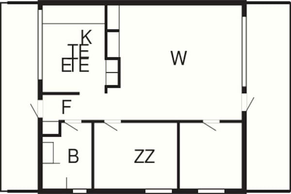 Foto van 6 persoons vakantie huis op een vakantie park in Hanstholm - FloorPlan