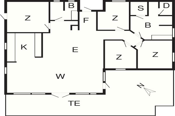 Foto van Vakantiehuis aan zee met sauna - Vakantiehuis in Sydals - FloorPlan
