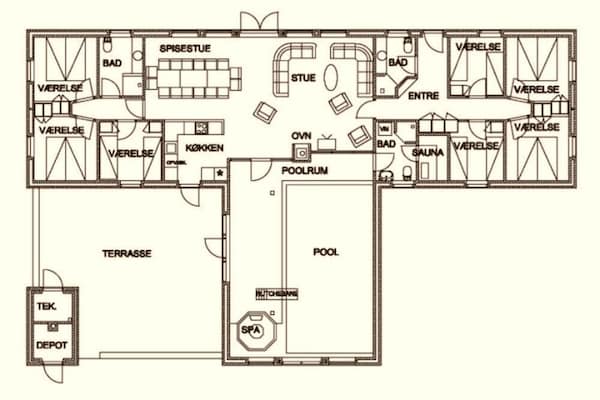 Foto van Luxe vakantieverblijf met zwembad - Vakantiehuis in Ulfborg - FloorPlan