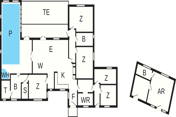 Foto van Lodge met uitzicht op de Limfjord - Vakantiehuis in Spøttrup - FloorPlan