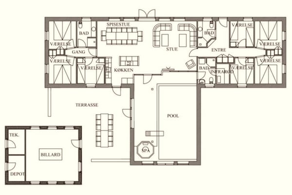 Foto van Luxe zwembadhuis aan zee - Vakantiehuis in Ulfborg - FloorPlan
