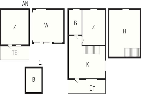 Foto van Charmant tuinhuisje in Levide - Vakantiehuis in HEMSE - FloorPlan