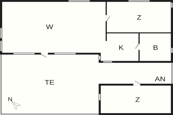 Foto van 6 persoons vakantieparkhuis in Gudhjem - Vakantiehuis in Gudhjem - FloorPlan