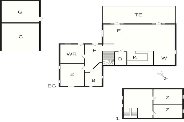Foto van 4 sterren vakantie huis in Hanstholm - Vakantiehuis in Hanstholm - FloorPlan
