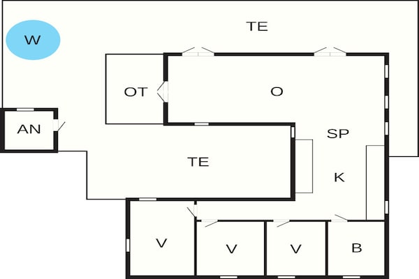 Foto van Marielyst Villa vlakbij de kust - Vakantiehuis in Væggerløse - FloorPlan
