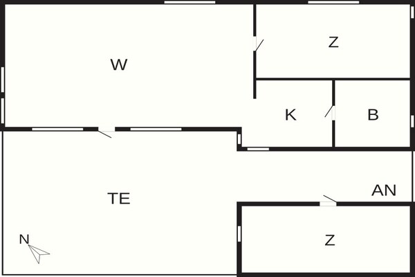 Foto van 6 persoons vakantieparkhuis in Gudhjem - Vakantiehuis in Gudhjem - FloorPlan