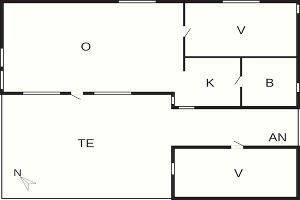 Foto van 6 persoons vakantieparkhuis in Gudhjem - Vakantiehuis in Gudhjem - FloorPlan