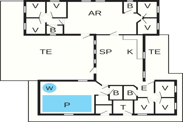 Foto van Luxe vakantieverblijf nabij Grena - Vakantiehuis in Grenaa - FloorPlan