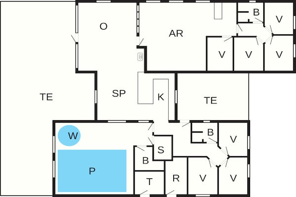 Foto van Luxe zwembadresort in Henne - Vakantiehuis in Henne - FloorPlan