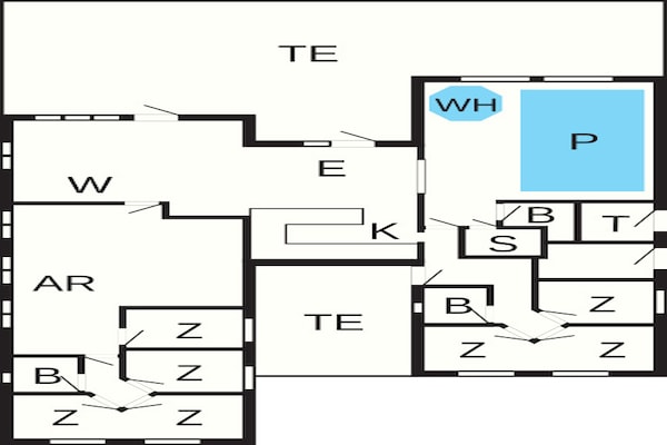 Foto van Luxe vakantieverblijf met zwembad aan zee - Vakantiehuis in Bogense - FloorPlan