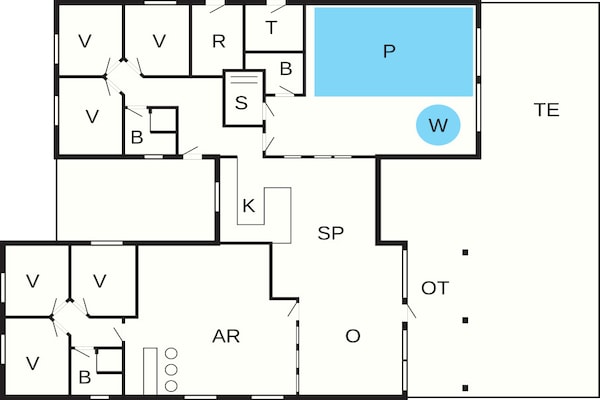 Foto van Luxe strandhuis met zwembad - Vakantiehuis in Bogense - FloorPlan