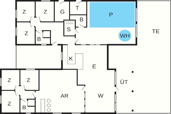 Foto van Luxe strandhuis met zwembad - Vakantiehuis in Bogense - FloorPlan