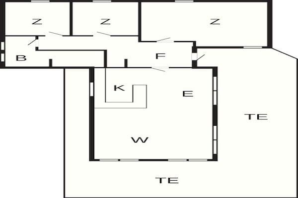Foto van Gerenoveerd huisje in Bratten - bij Traum - Vakantiehuis in Jerup - FloorPlan